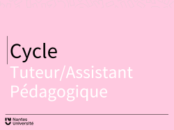 Cycle Tuteurs/Assistants Pédagoqiques